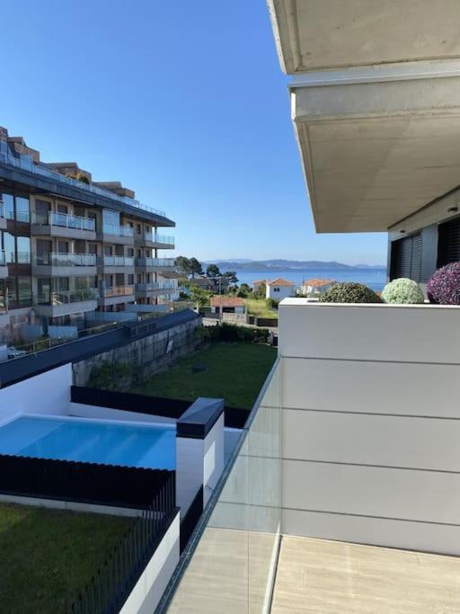 Precioso Apartamento Con Terraza Y Piscina En Portonovo-Sanxenxo Buitenkant foto